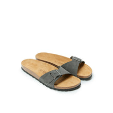 Load image into Gallery viewer, Grey single-strap sandals AGATA made with leather
