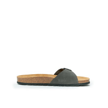 Load image into Gallery viewer, Grey single-strap sandals AGATA made with leather
