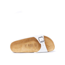 Load image into Gallery viewer, White single-strap sandals AGATA made with eco-leather
