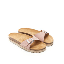 Load image into Gallery viewer, Pink single-strap sandals AGATA made with leather suede
