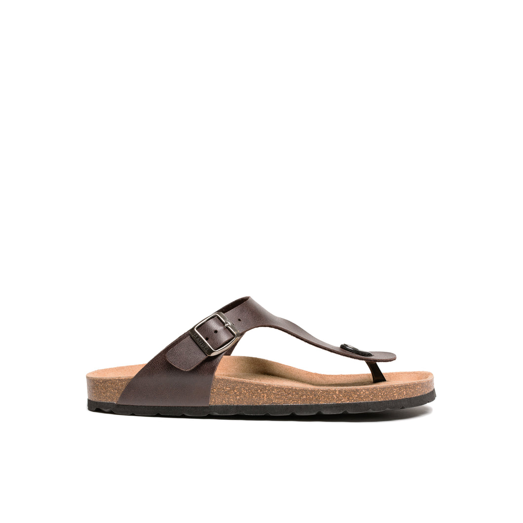 Dark Brown thong sandals BLANCA made with eco-leather