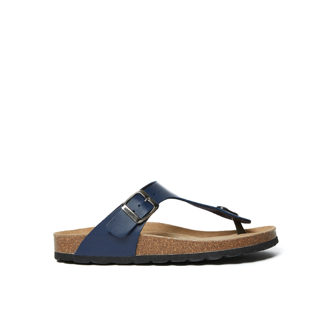 Navy thong sandals BLANCA made with eco-leather