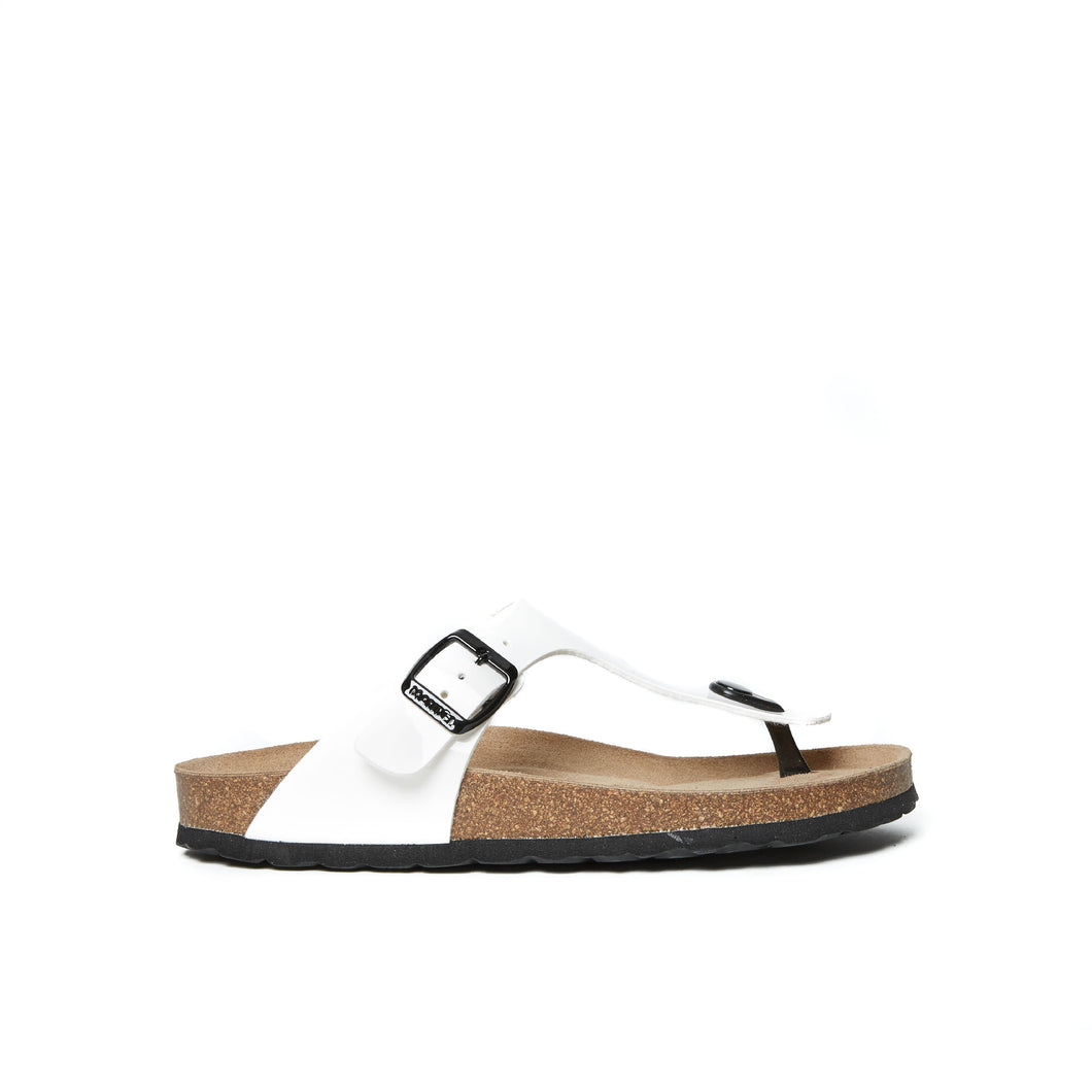 White thong sandals BLANCA made with eco-leather