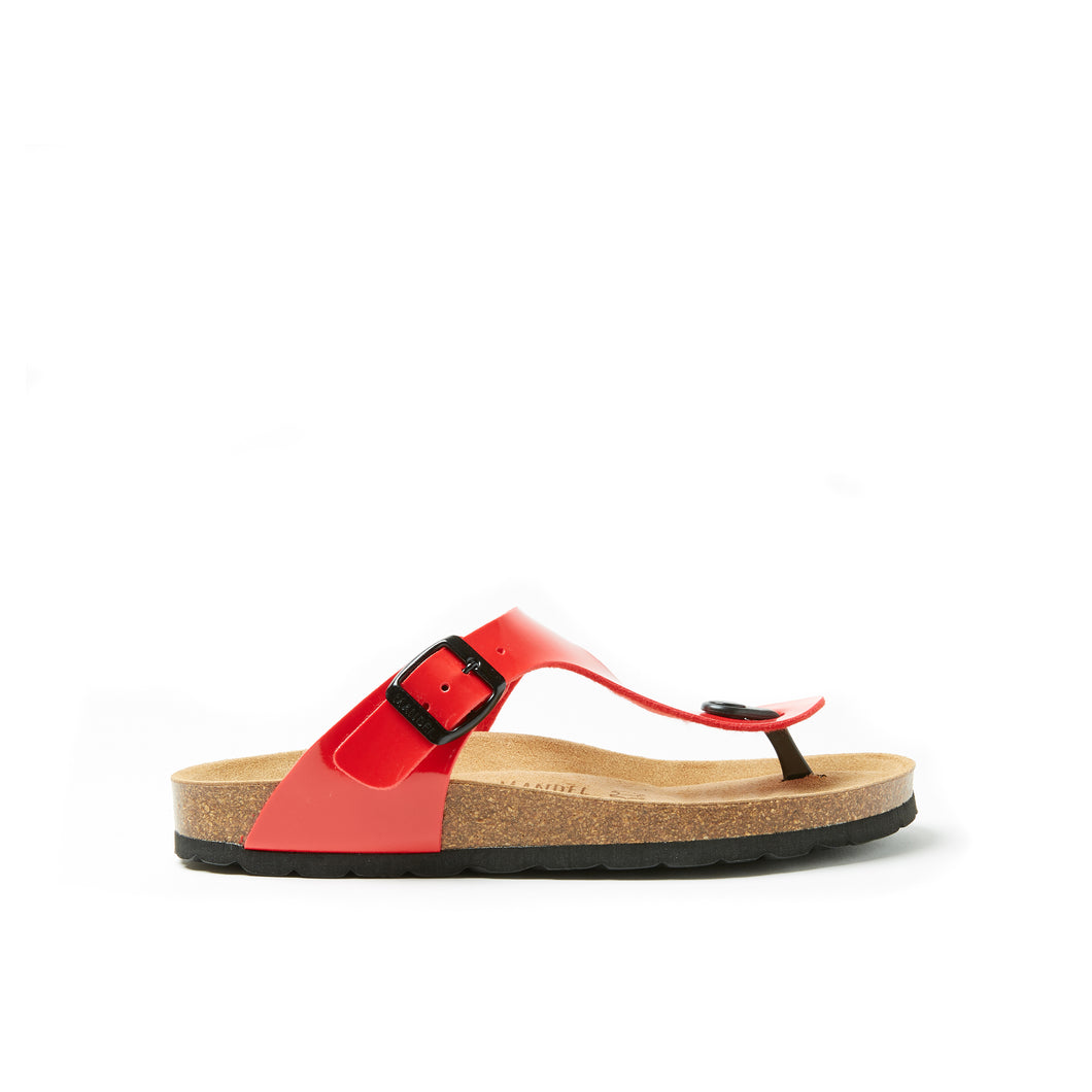 Red thong sandals BLANCA made with eco-leather