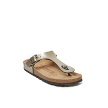 Load image into Gallery viewer, Bronze thong sandals BLANCA made with eco-leather
