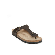 Load image into Gallery viewer, Dark Brown thong sandals BLANCA made with leather
