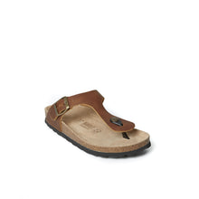 Load image into Gallery viewer, Brown thong sandals BLANCA made with leather
