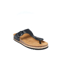 Load image into Gallery viewer, Black thong sandals BLANCA made with leather
