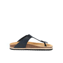 Load image into Gallery viewer, Black thong sandals BLANCA made with leather
