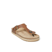 Load image into Gallery viewer, Brown thong sandals BLANCA made with leather
