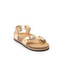 Load image into Gallery viewer, Gold thong sandals ELISA made with eco-leather
