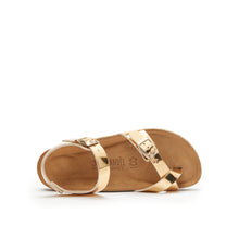 Load image into Gallery viewer, Gold thong sandals ELISA made with eco-leather
