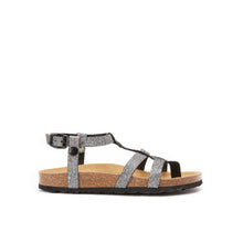 Load image into Gallery viewer, Silver sandals NINA made with eco-leather
