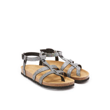 Load image into Gallery viewer, Silver sandals NINA made with eco-leather
