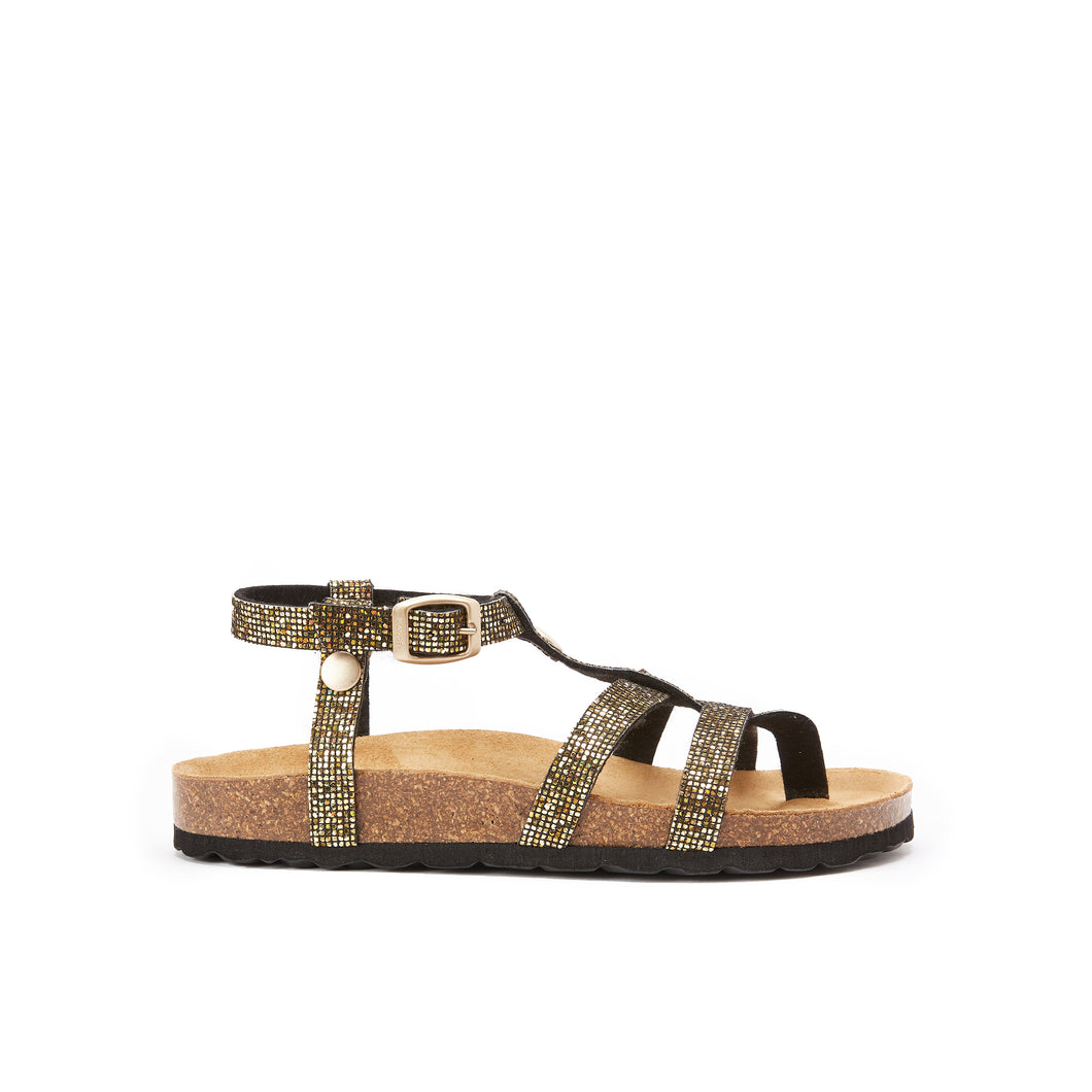 Gold sandals NINA made with eco-leather