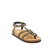 Load image into Gallery viewer, Gold sandals NINA made with eco-leather

