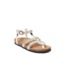 Load image into Gallery viewer, Platinum sandals NINA made with eco-leather
