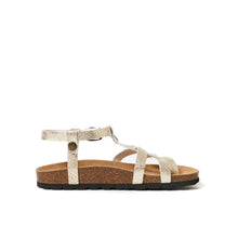 Load image into Gallery viewer, Platinum sandals NINA made with eco-leather

