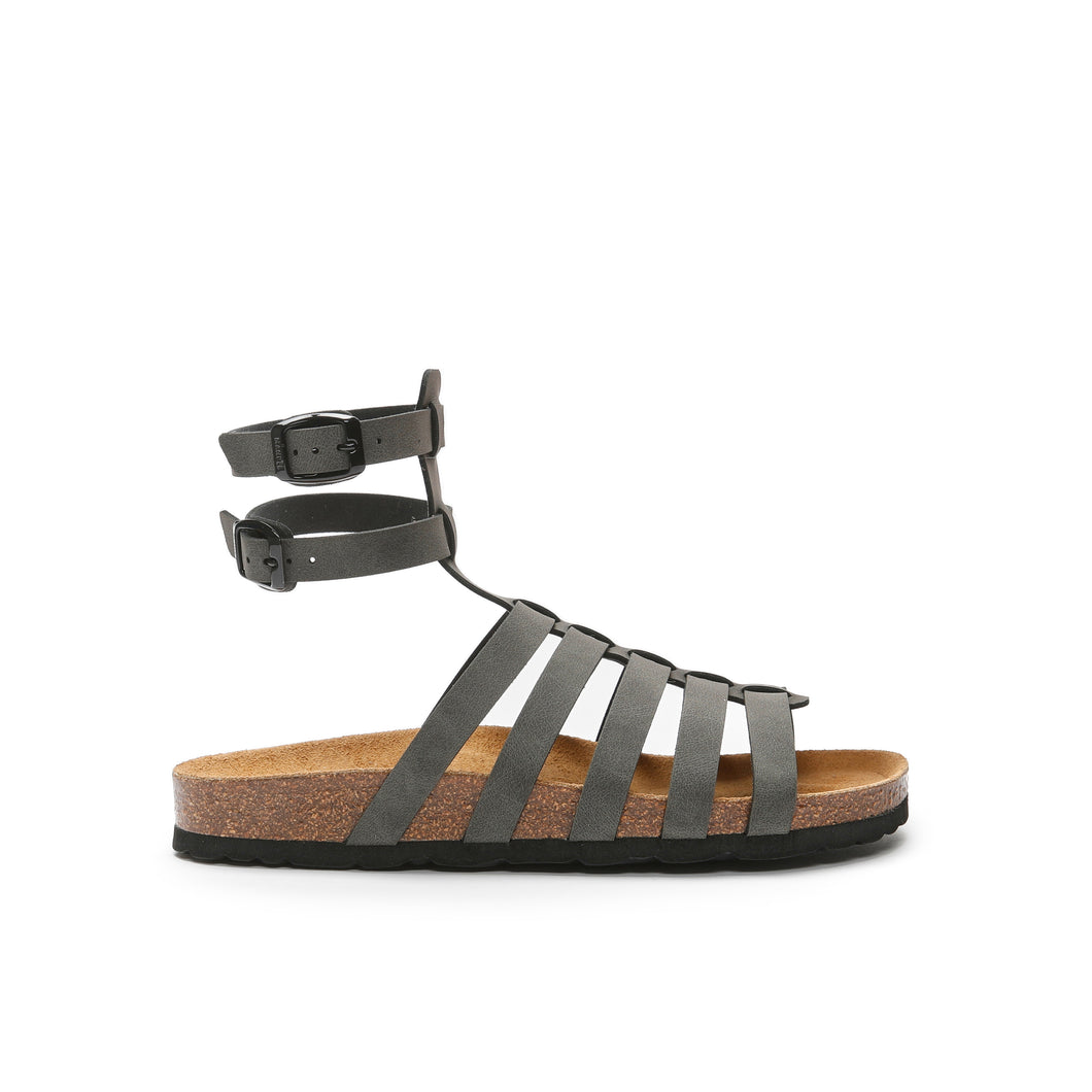 Grey sandals ANITA made with eco-leather