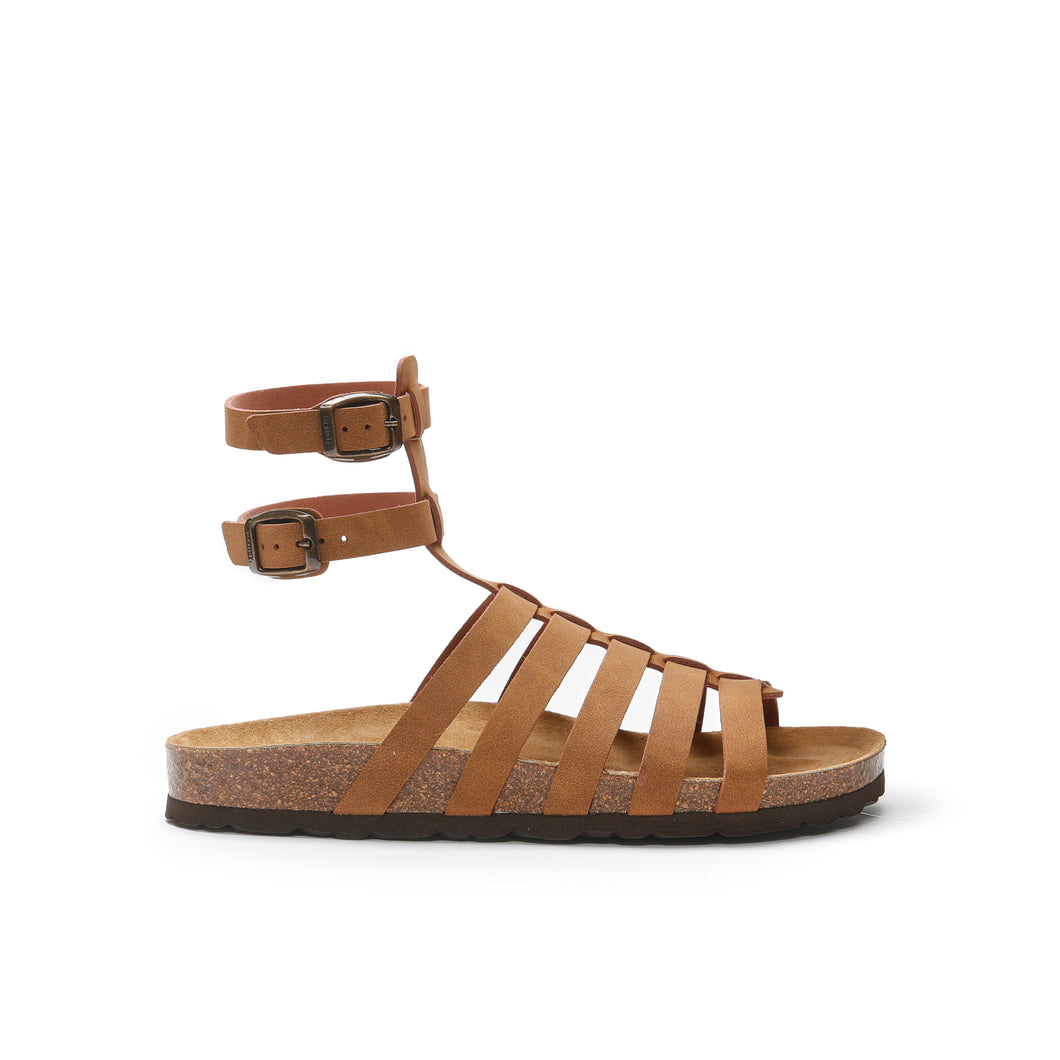 Brown sandals ANITA made with eco-leather
