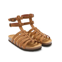 Load image into Gallery viewer, Brown sandals ANITA made with eco-leather
