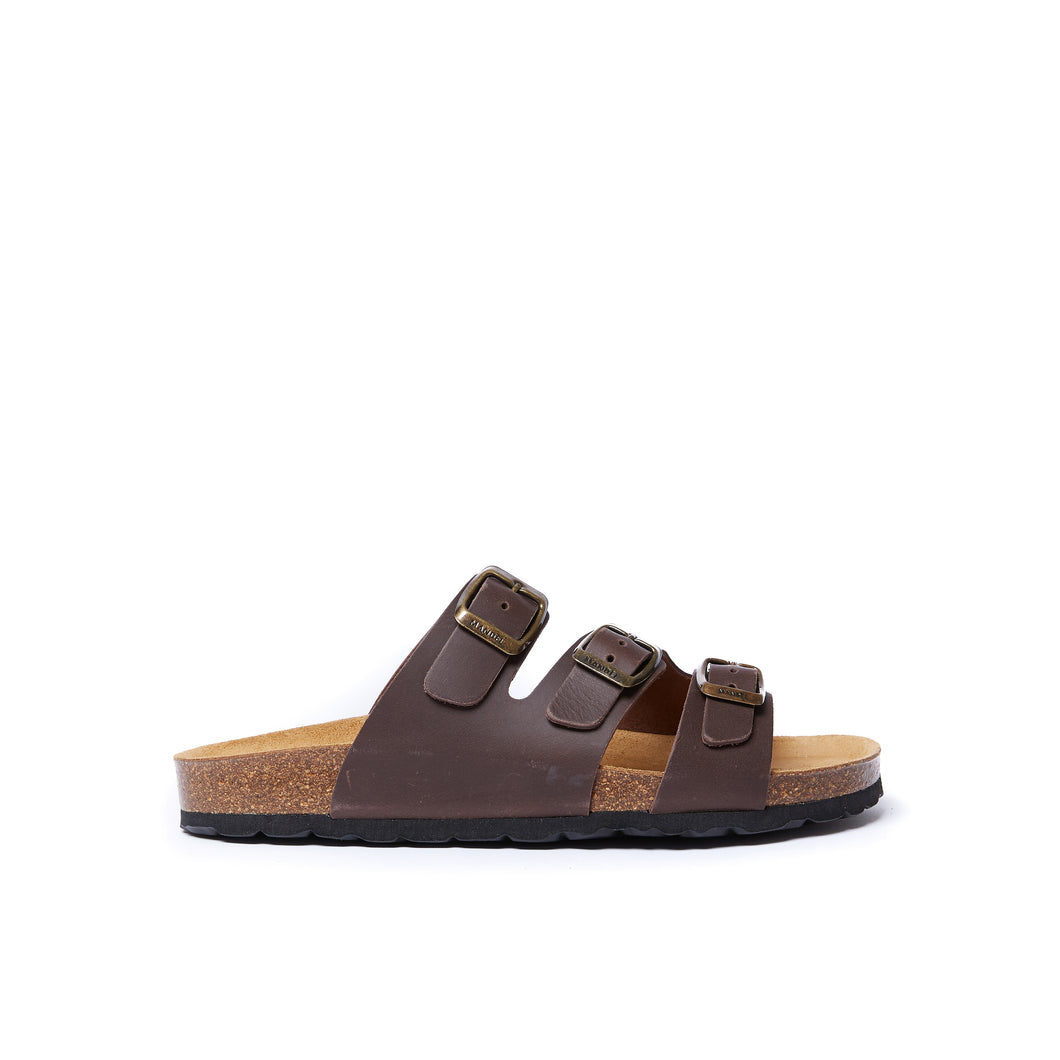 Dark Brown multi-strap sandals PACO made with leather
