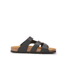 Load image into Gallery viewer, Black multi-strap sandals ALVARO made with leather
