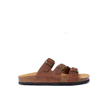 Load image into Gallery viewer, Brown multi-strap sandals PACO made with leather
