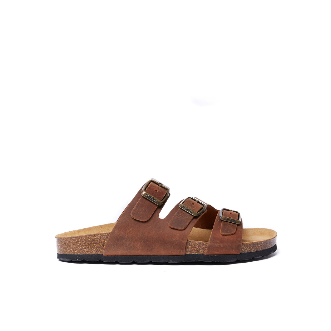 Brown multi-strap sandals PACO made with leather