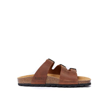 Load image into Gallery viewer, Brown multi-strap sandals PACO made with leather
