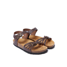 Load image into Gallery viewer, Dark Brown sandals NEVA made with leather
