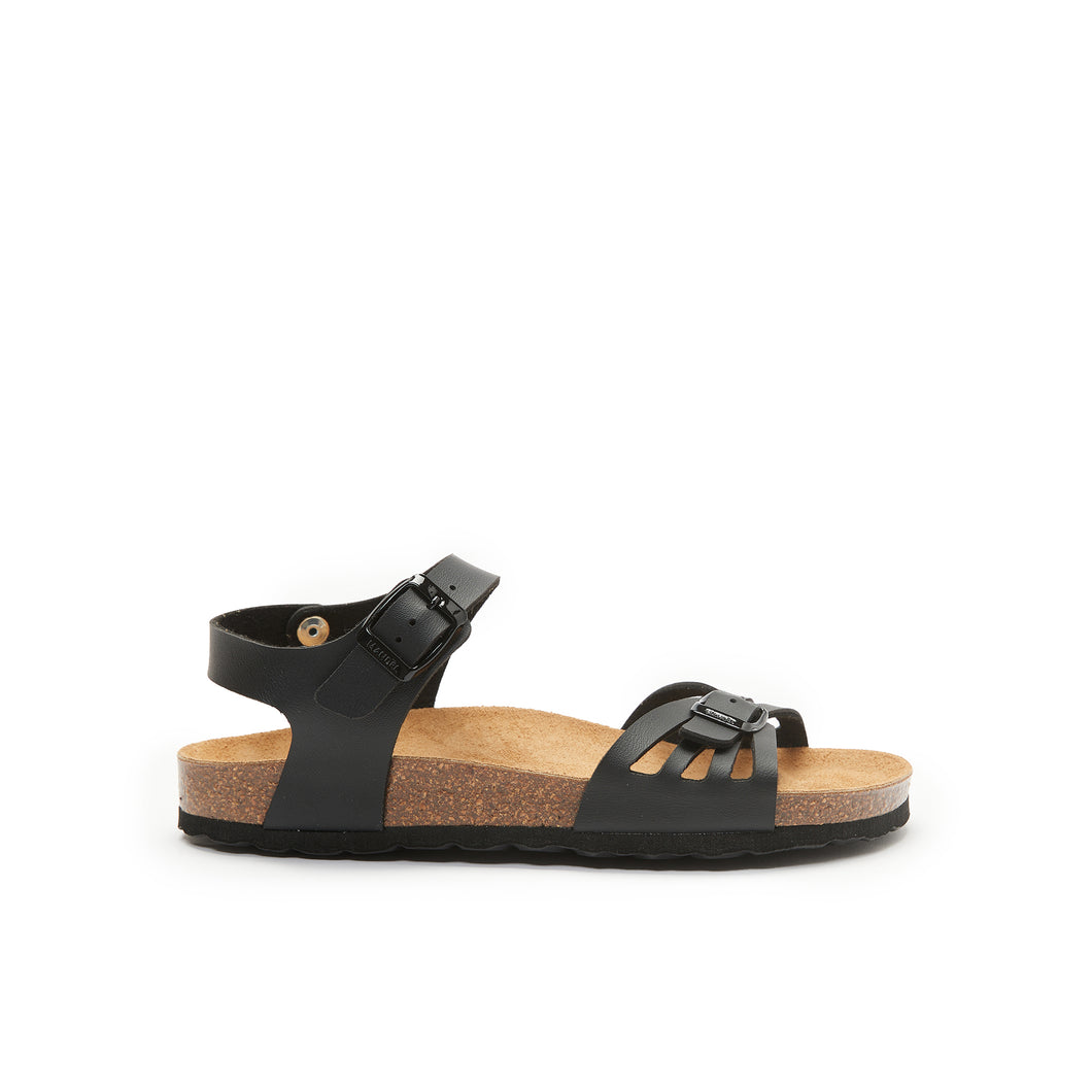 Black sandals NEVA made with eco-leather