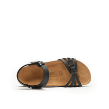 Load image into Gallery viewer, Black sandals NEVA made with eco-leather
