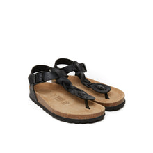 Load image into Gallery viewer, Black sandals AIDA made with eco-leather
