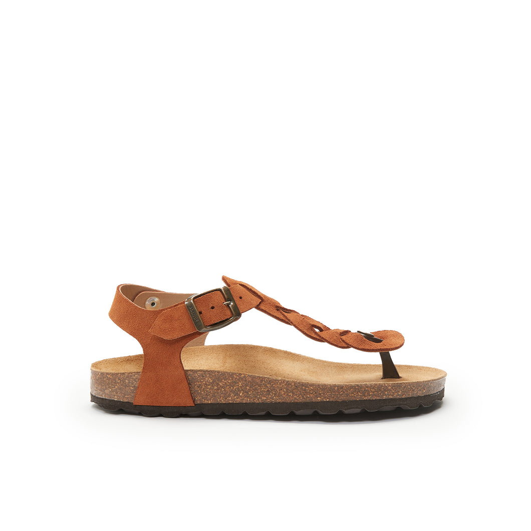 Brown sandals AIDA made with leather suede