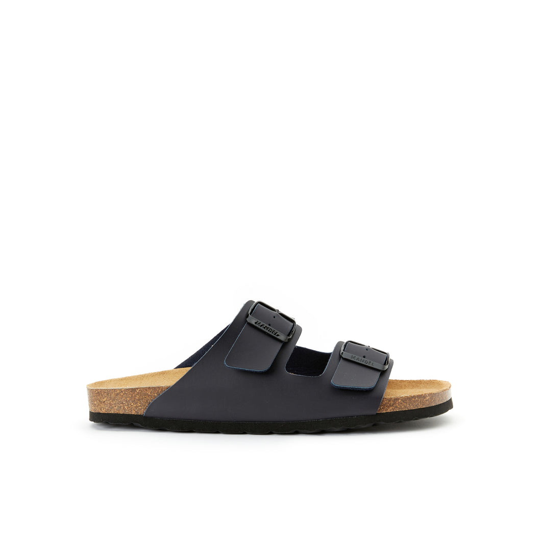 Navy two-strap sandals ALBERTO made with eco-leather