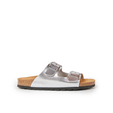 Load image into Gallery viewer, White two-strap sandals ALBERTO made with eco-leather
