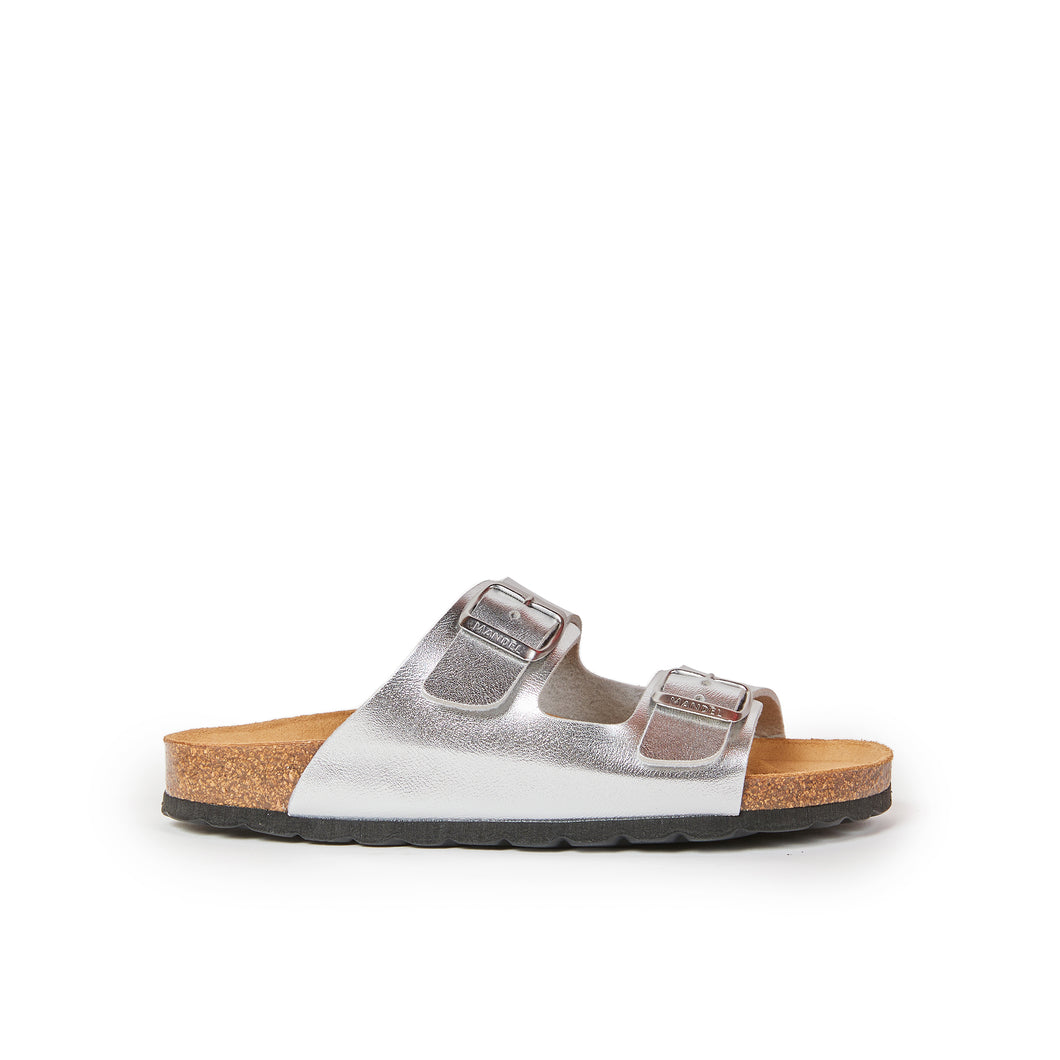 White two-strap sandals ALBERTO made with eco-leather