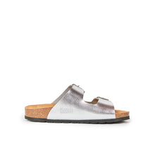 Load image into Gallery viewer, White two-strap sandals ALBERTO made with eco-leather
