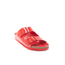 Load image into Gallery viewer, Red two-strap sandals ALBERTO made with eco-leather

