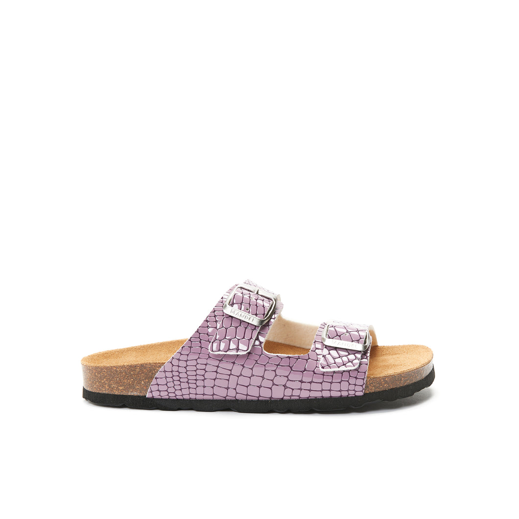 Purple two-strap sandals ALBERTO made with eco-leather