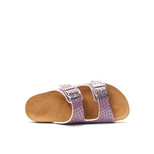 Load image into Gallery viewer, Purple two-strap sandals ALBERTO made with eco-leather
