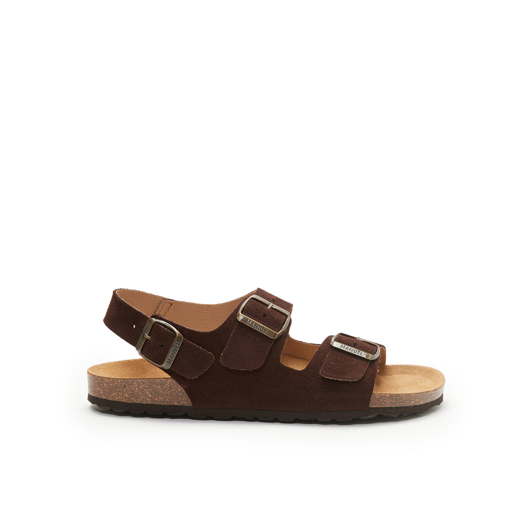 Dark Brown sandals CARLOS made with leather suede