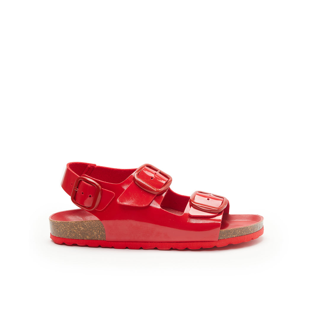 Red sandals CARLOS made with eco-leather