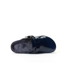Load image into Gallery viewer, Navy sabot clogs NOE made with eco-leather
