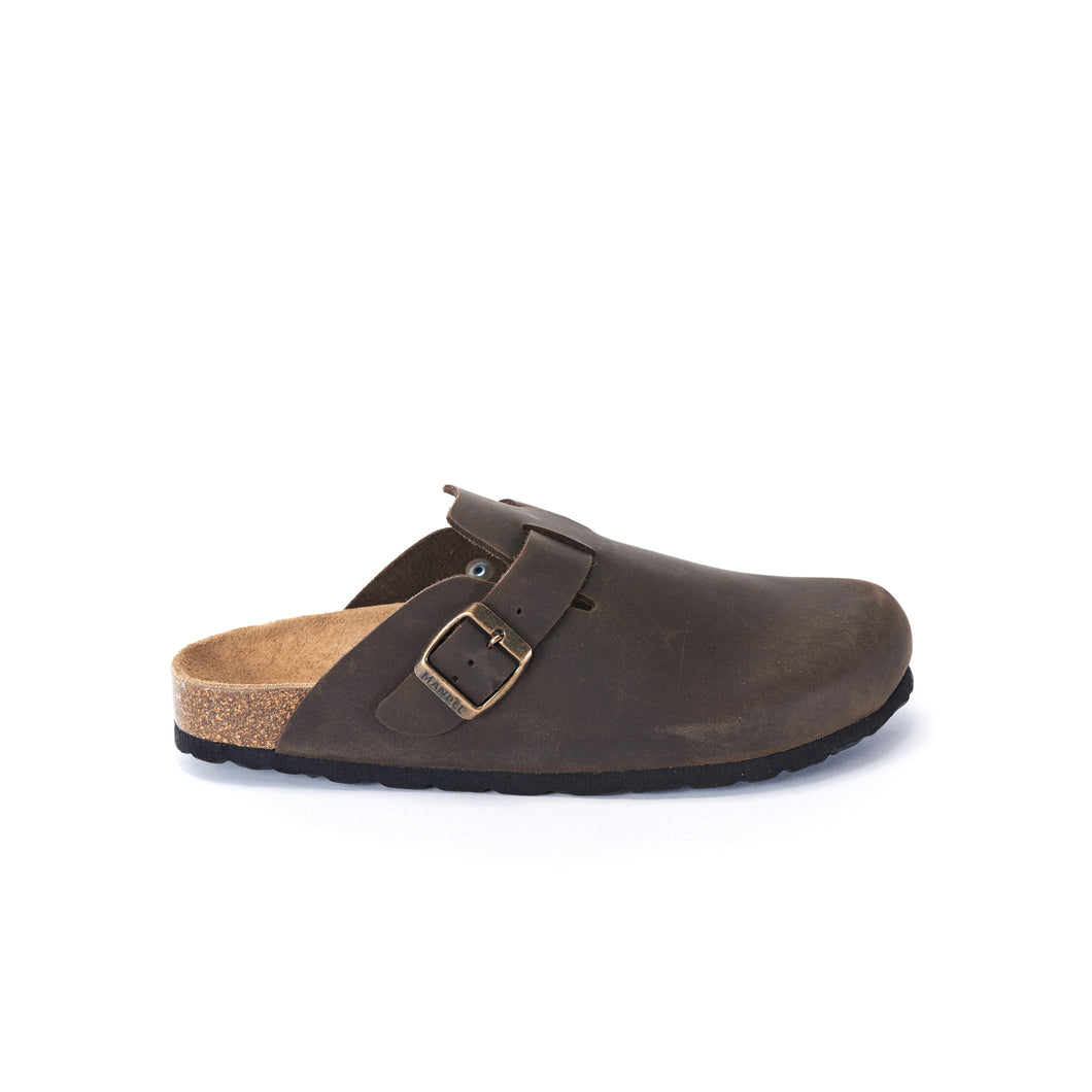 Dark Brown sabot clogs NOE made with leather