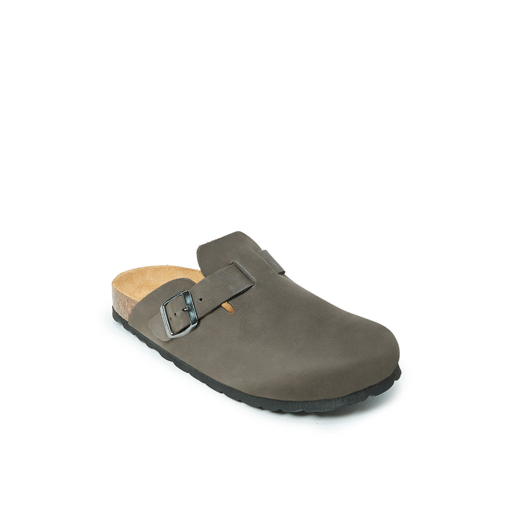 Grey sabot clogs NOE made with leather