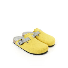 Load image into Gallery viewer, Yellow sabot clogs NOE made with felt
