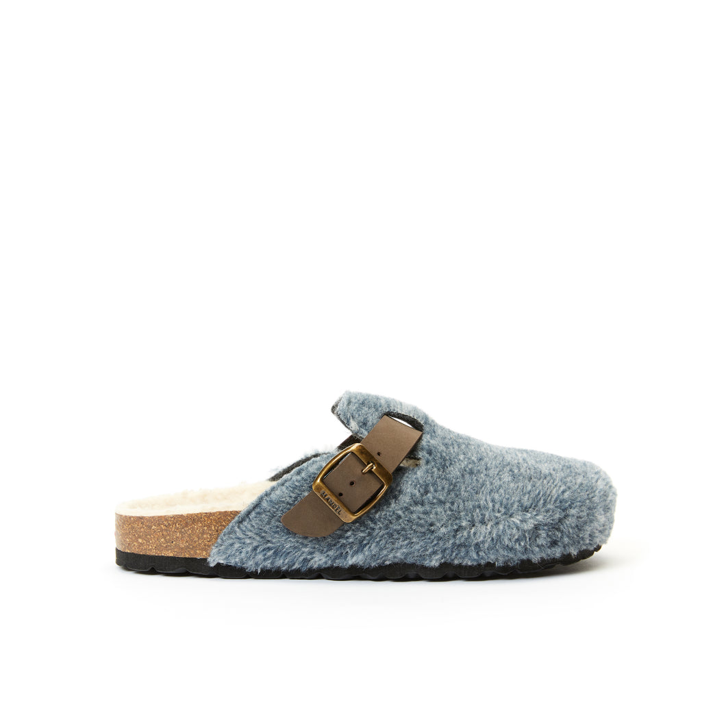 Navy sabot clogs NOE made with textile and felt