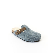 Load image into Gallery viewer, Navy sabot clogs NOE made with textile and felt
